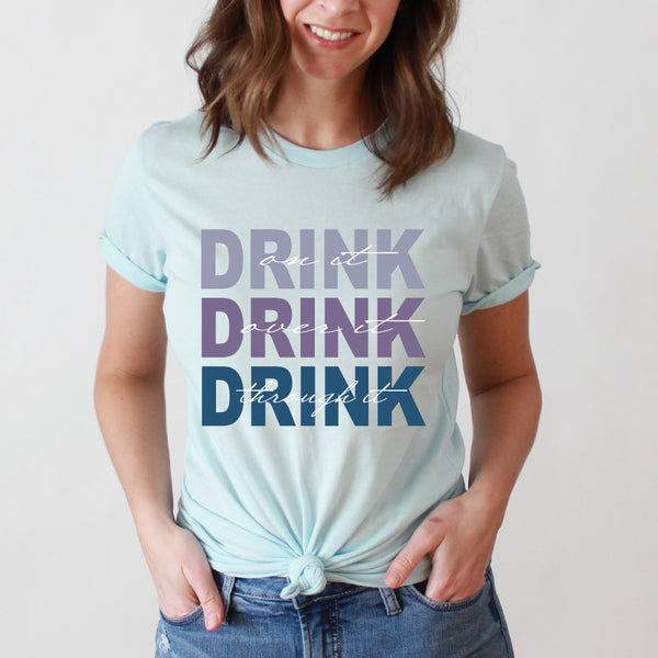 Drink On It Tee (Soft Blue) | Women