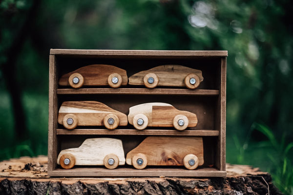 HANDMADE WOODEN CAR PLAY SET