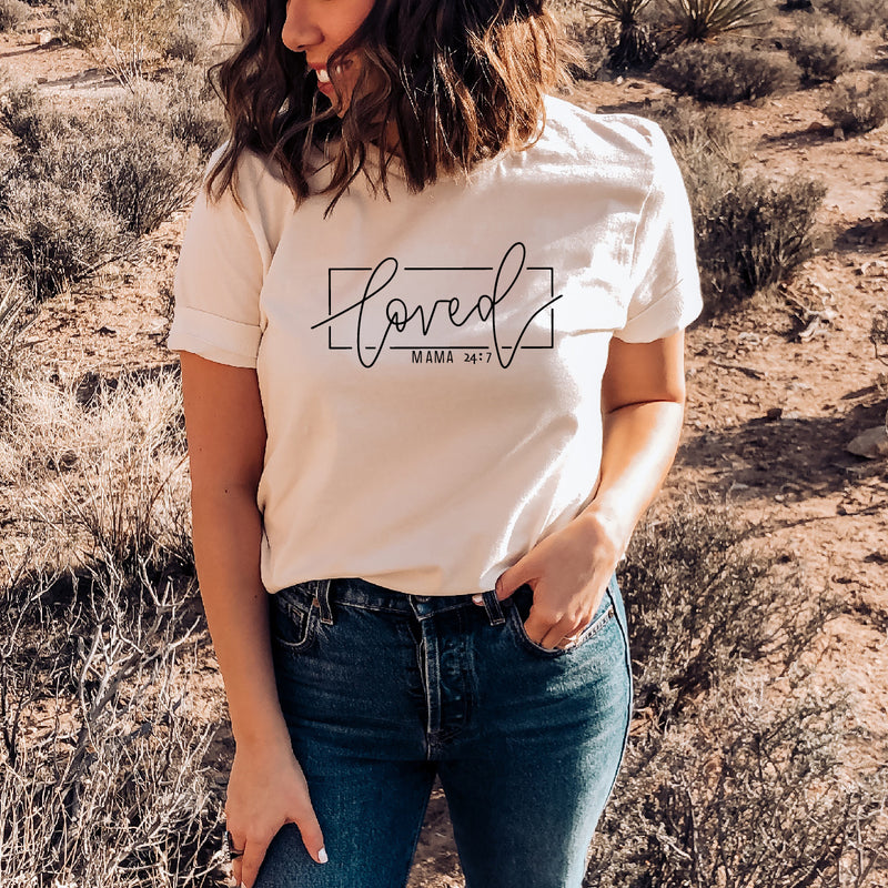 Loved Mama 24:7 Tee (Soft Cream) | Women