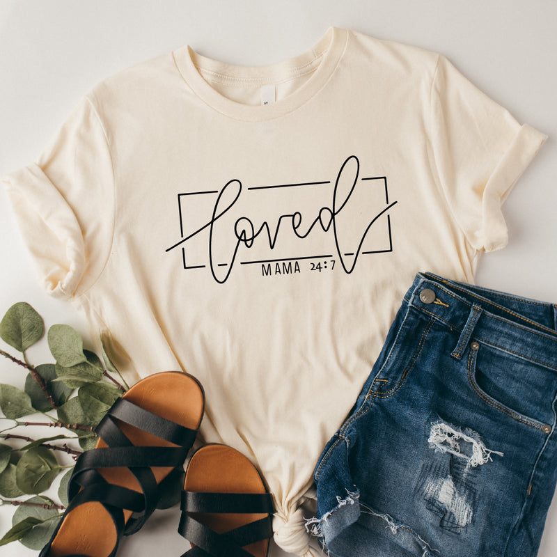 Loved Mama 24:7 Tee (Soft Cream) | Women