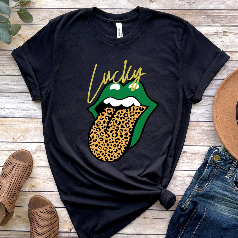 Lucky Leopard Tongue Tee | Women