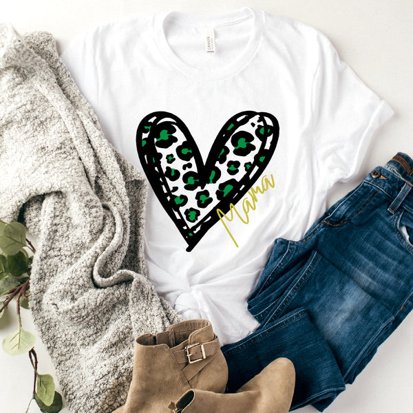 Cheetah Heart Mama Tee | Women